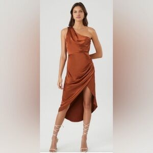 Forever 21 One-Shoulder Chestnut Dress new with tags